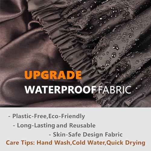Adjustable Shower Caps for Women Reusable Waterproof Satin Lining Extra Large Shower Cap for Women and Men Long Hair Braids Curly Hair (Xl,Black)