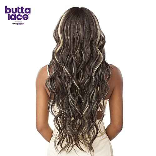 Sensationnel Butta Lace Wigs - Unit 34 Extra Wide 5 Inch Deep Parting Synthetic Preplucked Hairline Glueless Lacefront (BALAYAGEGOLD)