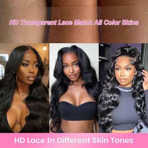 20 Inch Body Wave Lace Front Wigs Human Hair 200% Density 13x6 HD Lace Frontal Wig Pre Plucked Body Wave Wig with Baby Hair Glueless wigs for Women Daily