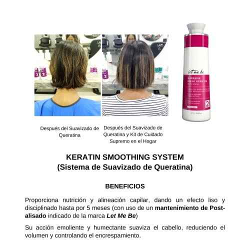 Let Me Be Keratin Hair Kit ? Progressive Supreme Mask & Deep Cleansing Shampoo 2x1L (33.8 fl oz) ? Frizz Control, Intense Shine ? Professional Smoothing System for All Hair Types