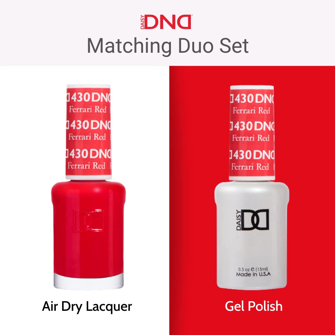 DND Gel Polish Set - 1 each of Red Gel Polish and Red Nail Polish, 799 Queen of Hearts, 0.5 Fl Oz