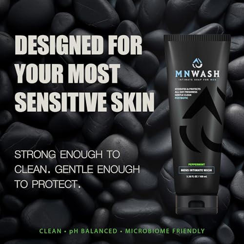 Intimate Wash for Men, 3.38 Fl Oz., Premium Postbiotic PH Balanced Groin Wash, All Day Freshness, Effective Hydrating Gentle Clean for Private Parts, Natural Men¡¯s Hygiene, POSTBIOTICS