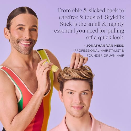 JVN StyleFix Hair Wax Styling Stick, 0.6 Oz, Controls Frizz, Tames Flyaways & Baby Hairs for All Day Hold for Women and Men, Perfect for On the Go, Silicone Free