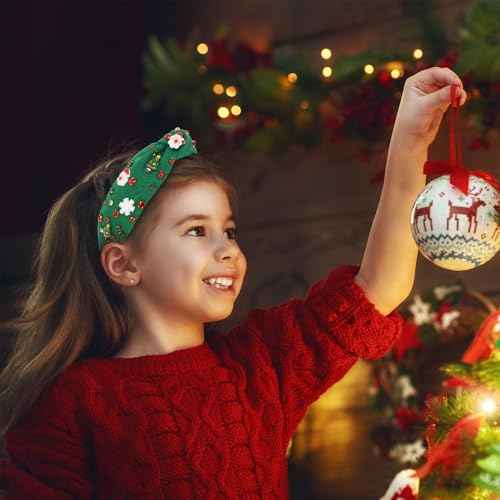 Green Christmas Headbands for Women Crystal Knotted Headbands Wide Top Knot Holiday Headband Christmas Hair Bands for Women's Hair