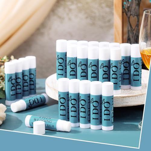 Suttmin 24 Pcs Bachelorette Lip Balm I Do Crew Wedding Party Gifts Bachelorette Lip Balm Gift Wedding Favors for Bachelorette Wedding Party Guest Supplies (Black with Blue)