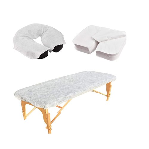 ZMDREAM Pack of 170 Disposable Fitted Massage Table Sheets and Flat Face Cradle Cover White