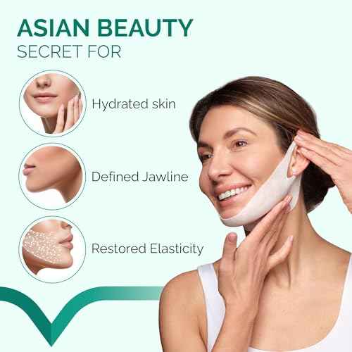 PLANTIFIQUE V-Line Collagen Mask for face 20 PCS | Chin Strap for Women & Men | V Line Lifting Mask with Collagen and Hyaluronic Acid V Shape Face Tape Chin | Skin Firming