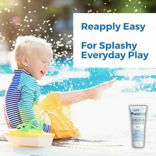 Waxhead Baby Sunscreen SPF?35 ? Non-nano Zinc Oxide Mineral Lotion for 6-12 months Babies + 12-24 Toddlers | Natural Tear?Free + Organic Hypoallergenic, Pediatrician?Recommended Sunblock (4?oz)