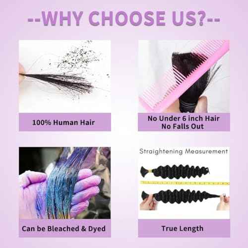 Human Braiding Hair for Boho Braids 22 Inch 110g Deep Wave Bulk Human Hair for Braiding 12A 100% Unprocessed Curly Bulk Bohemian Hair Extensions Natural Color No Weft
