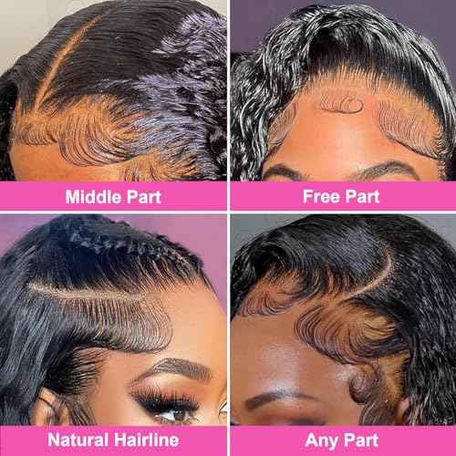 28 Inch Deep Wave Human Hair Lace Front Wig for Women 13x4 HD Transparent Lace Frontal, 180% Density Glueless, Pre - Plucked with Baby Hair in Natural Color