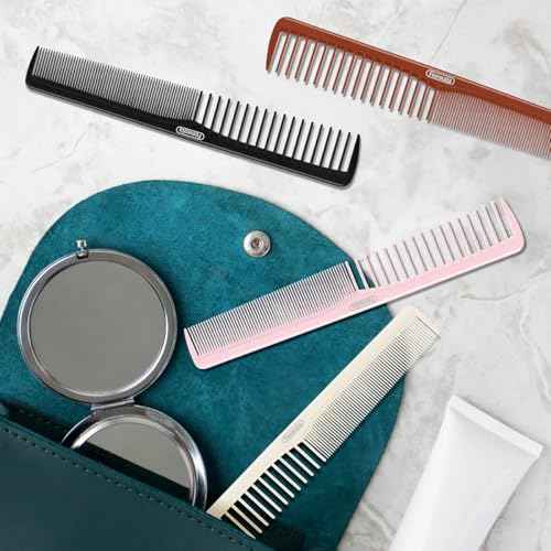 Combs Set, Classic Hair Comb, Fine and Wide Teeth, For Hairdressing, Grooming, Detangling, Sectioning, Teasing, For Women and Men, 7 Inches, 4 Colors and 8 Pieces