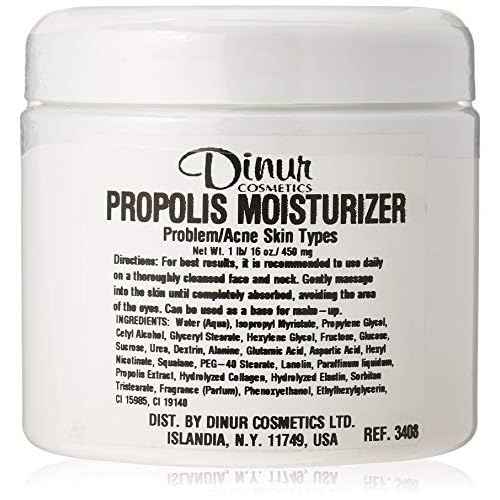 Dinur Cosmetics Propolis Moisturizer for Problem Skin Hydrating & Non-Greasy Formula for Oily & Acne-Prone Skin, Unclogs Pores, Reduces Blemishes & Blackheads, Enhances Radiance, Paraben-Free 16 OZ