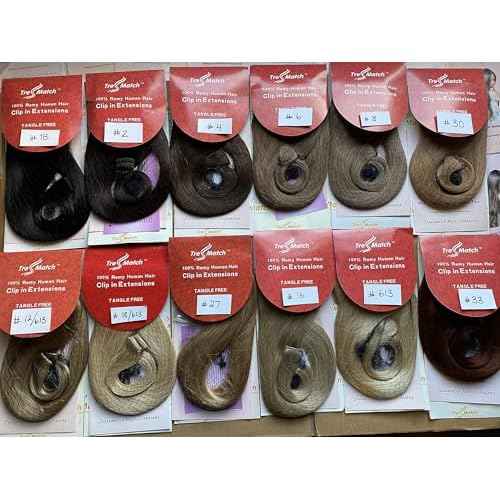 Tressmatch 16¡±-18" Remy Human Hair Clip in Extensions Brown/blonde Highlights (Color #6/613) Thick to Ends 9 Pieces Full Head [Set Weight:4.3oz/1