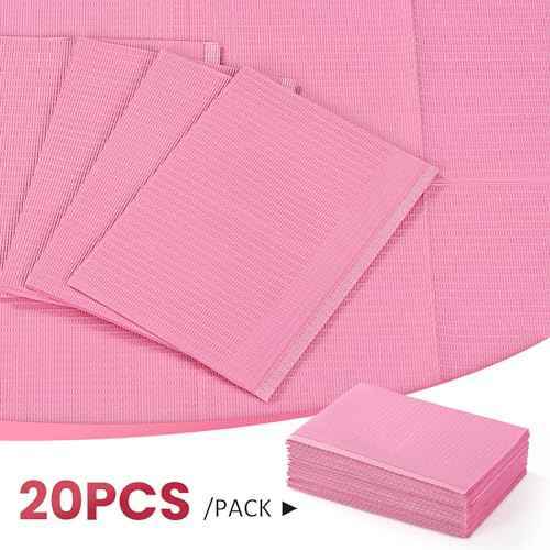 Etercycle Disposable Nail Mats - 50Pcs Fordable Nail Art Table Mats for Table Acrylic Nail Practice Sheet, 3 Ply Waterproof 13" X 18" Clean Pads Nail Art Accessories (Pink)