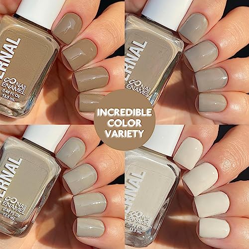 Eternal Brown Nail Polish Set for Women (BEACH WALK) - Beige Nail Polish Set for Girls - Long Lasting & Quick Dry Nail Polish Kit for Home DIY Manicure & Pedicure - Made in USA, 13.5mL (Set of 4)