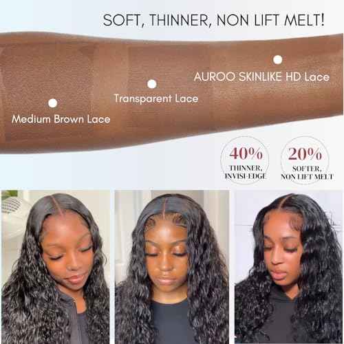 2x6 Kim K Water Wave SKINLIKE Real HD Lace Closure Only Single Knot Human Hair 12A Brazilian Virgin Human Hair Wet n Wavy 0.09mm Ultra-thin Invisible HD Swiss Lace Closure Pre Plucked Curly 12In