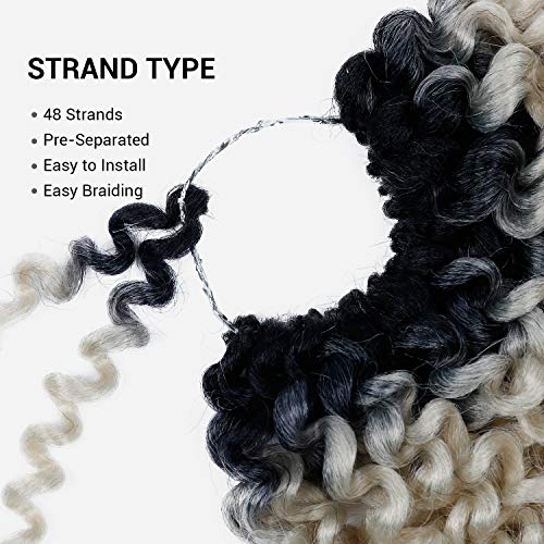 2 Bundle (1 Pack) 8 Inch AU-THEN-TIC 2X Spiral Wand Curl Crochet Braids Jamaican Bounce Curly for Black Women Syntheric Hair Extensions FreeKalon Fiber (1-Pack, 1-Jet Black)