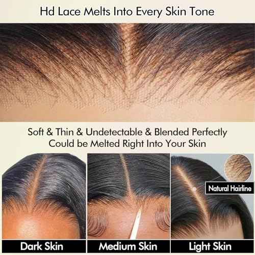 250% Density Glueless Wigs Human Hair Pre Plucked Pre Cut 7x6 HD Lace Closure Wigs Human Hair Body Wave Lace Front Wigs Human Hair for Women Drawstring Glueless Wigs for Beginners 20 inch