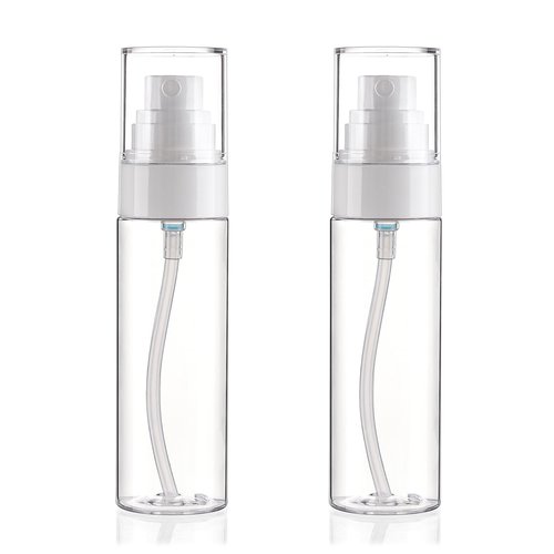 Fine Mist Spray Bottle Plastic Spray Bottles 3.4oz/100ml 2Pack Makeup Setting Sprayer TSA Approved Empty Cosmetic Refillable Travel Bottle Water Perfume Essential Oils Skincare Makeup Lotion Hair Mist