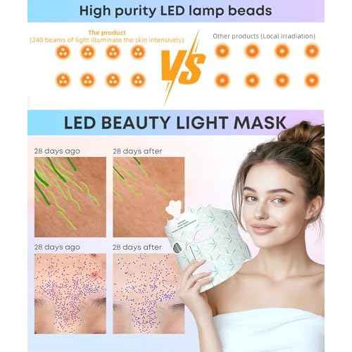 Red Light Therapy Mask for Face, 7 Colors LED Face Mask Light Therapy At Home, Led Face Mask Light Therapy, Green