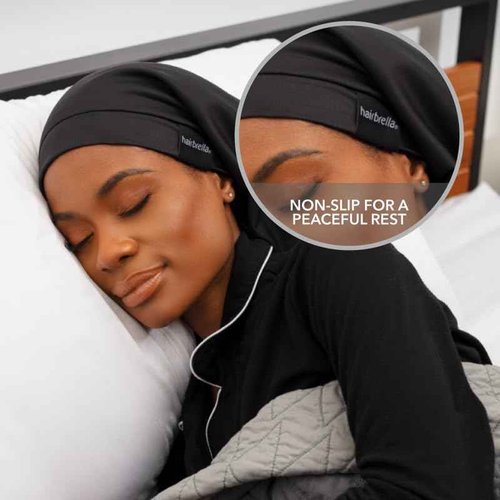 Hairbrella Satin Lined Adjustable Sleep Cap - Sleeping Caps for Women to Protect Hair, Satin Band Edge, Silk Bonnet Pink