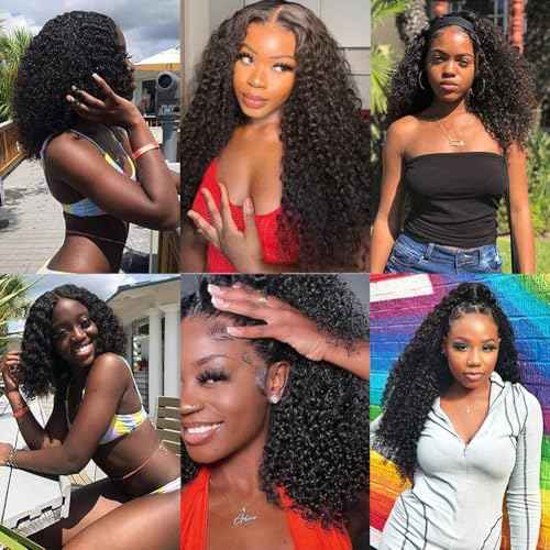 16 Inch Kinky Curly Clip ins Human Hair 110g 8pcs 20 Clips 3C 4A Curly Clip In Hair Extensions Real Human Hair Brazilian Virgin Hair Full Head for Women Natural Black