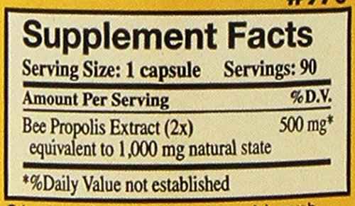 Propolis-Raw Unprocessed 1000mg Y.S. Organic Bee Farms 90 Caps, Pack of 2
