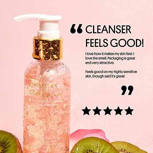 Winky Lux Petal Cleanser, Gentle Daily Facial Cleanser, Rose Water Facial Wash, Makeup Remover, Glycerin & Vitamin C Face Wash Brightens and Balances Dry Sensitive Skin