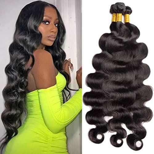 12A Body Wave Bundles Human Hair 22 24 26 Inch 3 Bundles Human Hair Bundles Brazilian Body Wave 100% Unprocessed Virgin Weave Bundles Human Hair Natural Black Color
