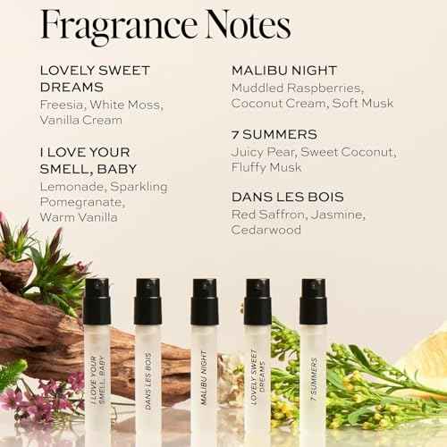 Dime Beauty Perfume Sampler, Hypoallergenic, Clean Perfumes, Eau de Toilette For Women (Set of 5, 2 ml)