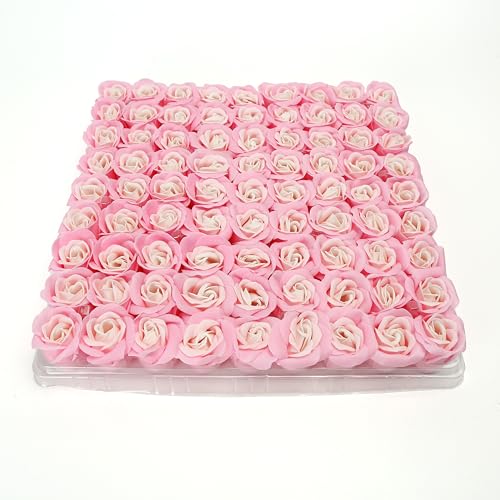 81PCS Soap Flower, Roses Rosas Floral Shaped Scented Bath Body Shower Petals Bouquet Flores De Jabon for Her, Valentine's Day, Wedding, Birthday, Mothers Day, Anniversary, Party Favors Gifts Idea Pink