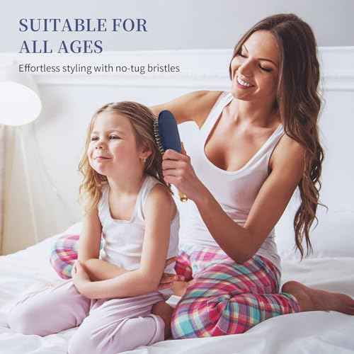Large Paddle Brush, Hair Brush for Thick Thin Hair, Professional Hairbrush for Blow Drying, Massage Flexible Soft Bristles, Deluxe Gold Handle, Hairbrush for Women Men Kids