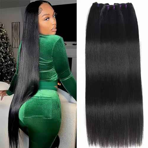 16A Straight Bundles Human Hair 100% Unprocessed Brazilian Virgin Hair Bundles Straight Hair 3 Bundles Remy Hair Extensions for Black Women