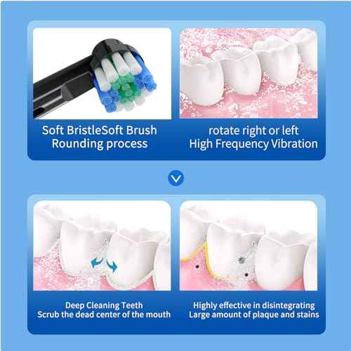 Deep Clean Rechargeable Electric Powered Toothbrush, Rechargeable Electric Toothbrush with 8 Brush Heads,Pressure Sensor to Protect Gums (White)