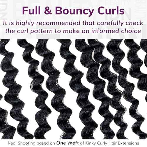 IDN BEAUTY Seamless Clip In Hair Extensions Human Hair, Kinky Curly 20 Inch 110g 7pcs Natural Black Clip Ins Remy Human Hair for Black Women PU