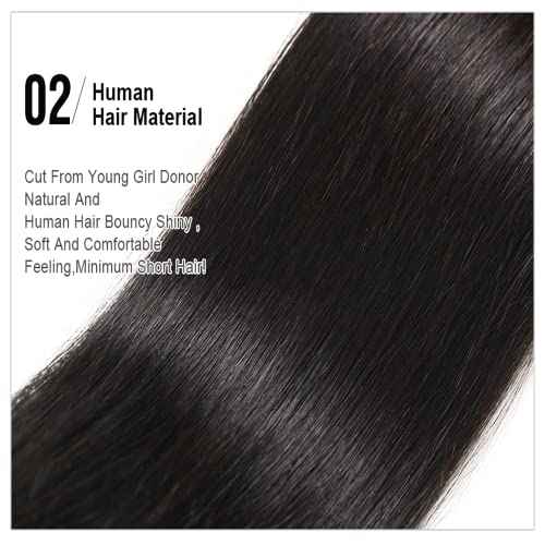 YISEA 12A Straight Hair Bundles Brazilian Virgin Human Hair Bundles Straight (16 18 20 22, Straight 4 Bundles) 100% Unprocessed Virgin Hair Bundles Straight Raw Hair Human Bundles