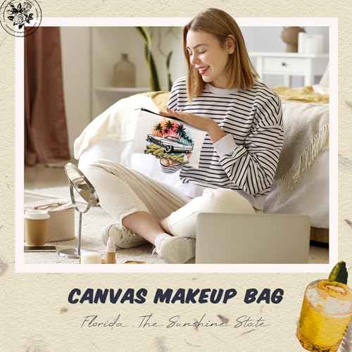 Reginary 6 Pcs Texas Cosmetic Bag Souvenir Gifts California Makeup Bag Florida Souvenir Gifts Zipper Pouch for Women Traveler Party Favors