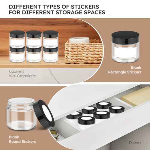 Bumobum 2 oz Glass Jars with Lids, 7 pack Small Jars with White Labels & Inner Liners, Multicolor 60 ml Empty Round Cosmetic Containers for Sample, Powder, Cream, Lotion, Spice