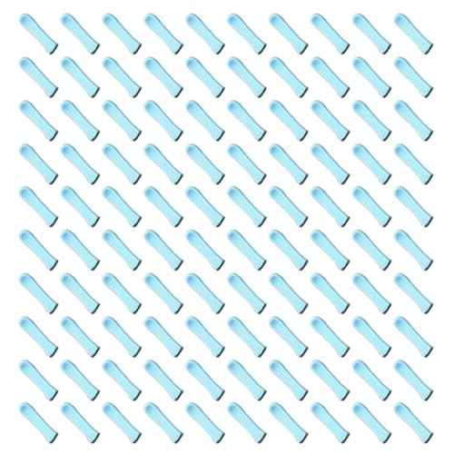 100 Pieces Ear Cleaner Tips, Ear Cleaner Replacement Tips, Ear Spoon Tips, Silicone Soft Cleaning Reuse Cap for Ear Wax Removal Tool Accessories (Blue)