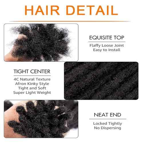 Dreadlock Extensions Human Hair 0.6cm Thickness 18 Inch 60 Strands 100% Real Human Hair for Man/Women/Kids Full Handmade Permanent Loc Extensions Bundles Can Be Dyed Bleached Curled and Twisted