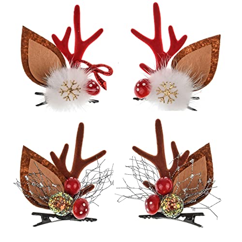 TOECWEGR Christmas Reindeer Antlers Headband Hair Clips Hair Hoop Girl Holiday Beauty Headdress