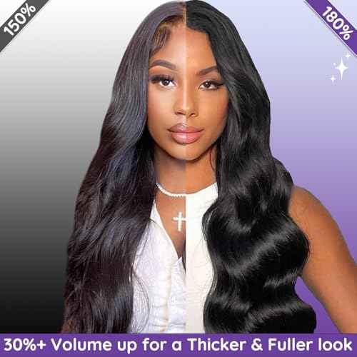 13x6 Lace Front Human Hair Wig, 100% Human Hair 180 Density, HD Lace Frontal Wig, Pre-Plucked Glueless Wigs, 32inch