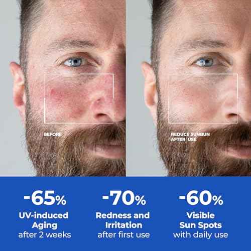 6 in 1 Face Cream With SPF for Men: Anti Aging Mens Face Moisturizer with SPF 30 - Hydrating Sunscreen for UV Protection & Dull Skin Daily Care - 1.7 fl oz