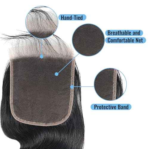 Kinky Straight 5x5 HD Lace Closure Pre Plucked Yaki Straight Closure HD Lace with Baby Hair HD Lace Closure Human Hair Free Part Natural Color Black 18 Inch