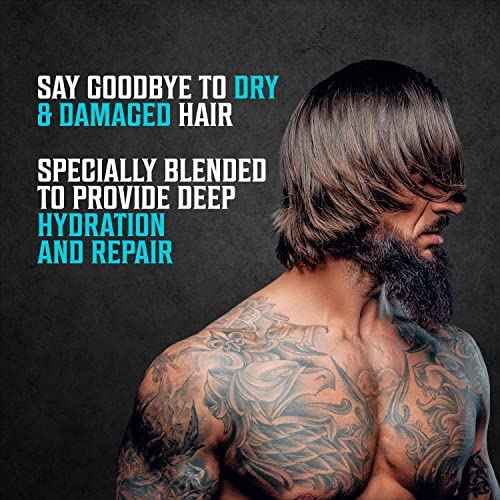 Viking Revolution Hydrating Hair Oil for Men - Mens Hair Oil Men with Vitamin E Dry Hair Oils with Argan Oil - Sunflower Seed Oil Hair Serum Repair, Hidrate Hair Treatment Oils (3.38 fl Oz)