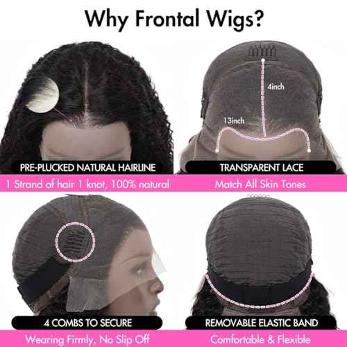 Larima Curly Wig - 13x4 HD Lace Front Wig, Human Hair, Pre-Plucked with Baby Hair, 180% Density, Glueless, Natural Hairline, 18 Inch