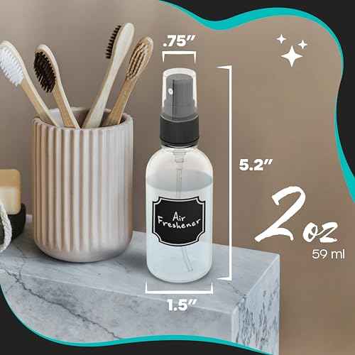 Nevlers Clear Glass Spray Bottles 2 Oz 48 Pack | Empty Spray Bottles Mist Sprayer Set with Funnel, Brush & More | Mist Bottle For Use As Atomizer Sprayer for Perfume & Cologne Travel Bottle
