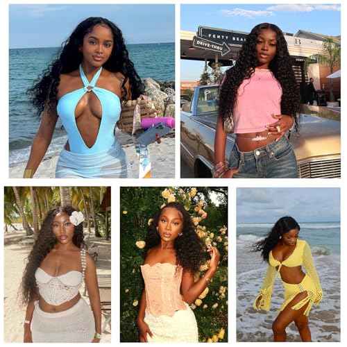 22 24 26 Inch Deep Wave Human Hair Bundles Deep Curly Wave 3 Bundles 12A 100% Unprocessed Brazilian Virgin Human Hair Wet and Wavy Bundles Double Weft Natural Color Human Hair Extensions