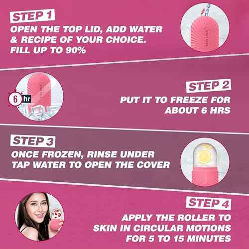 Ice Roller for Face and Eye Glow Naturally and Skincare, Ice Face Roller, Ice Facial Cube, Silicone Ice Mold, Ice Roller Face for Beauty and Skin Care Gift for Men & Women Face Ice Roller (Pink)