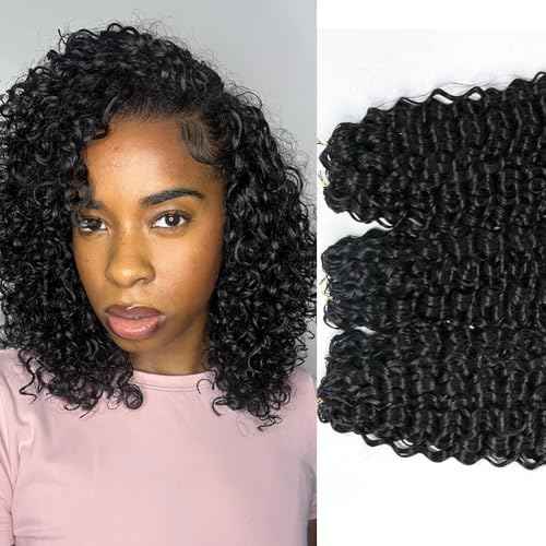 Crochet Human Hair Extensions Water Wave Pre-Separated Curly Crochet Hair Extensions Invisible Micro Loop Crochet Hair Knotless Feather Crochet Human Hair 20inch 60g